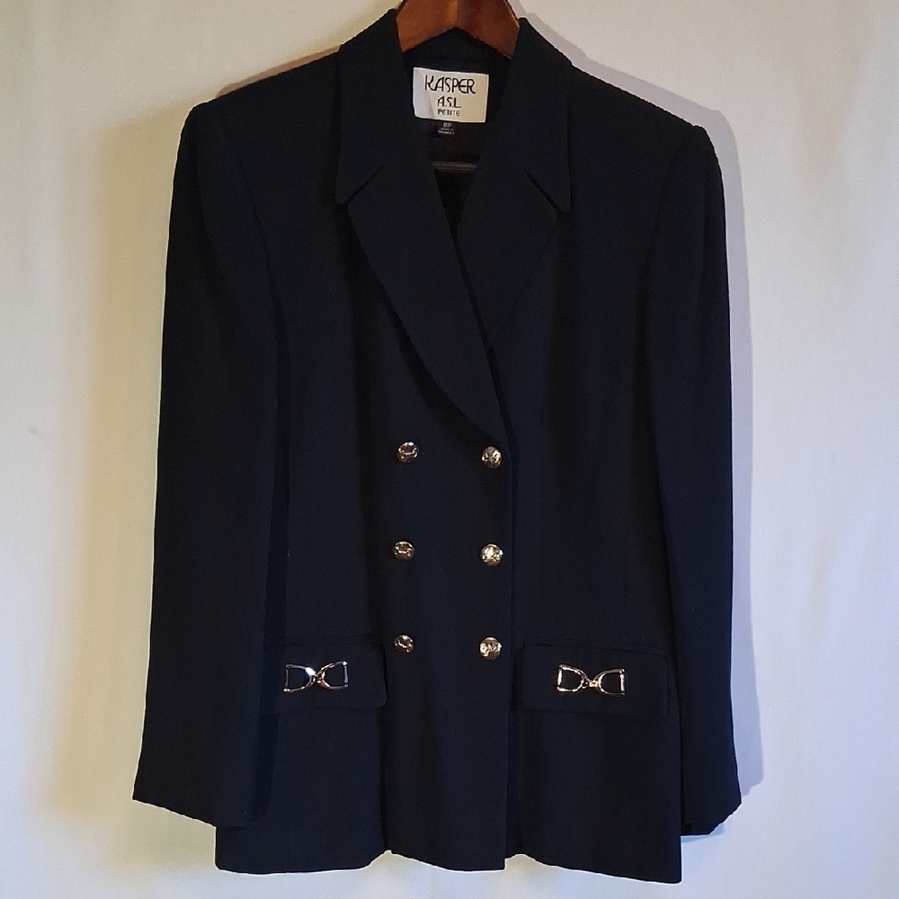 Kasper Women's Black Double-Breasted Blazer